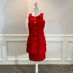 Scaasi Red two-piece suit